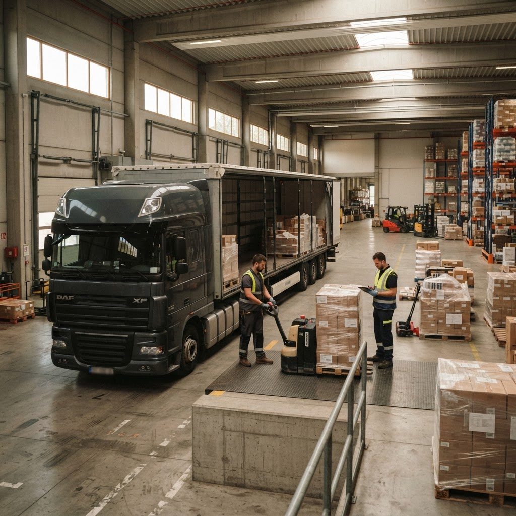 Cargo being loaded at a Kabir Carriers logistics dock